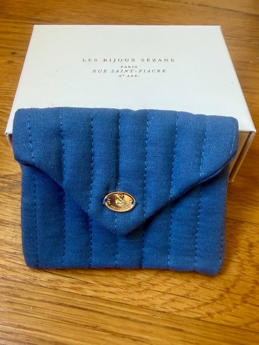NWT Sezane Jewelry Box with Navy Pouch